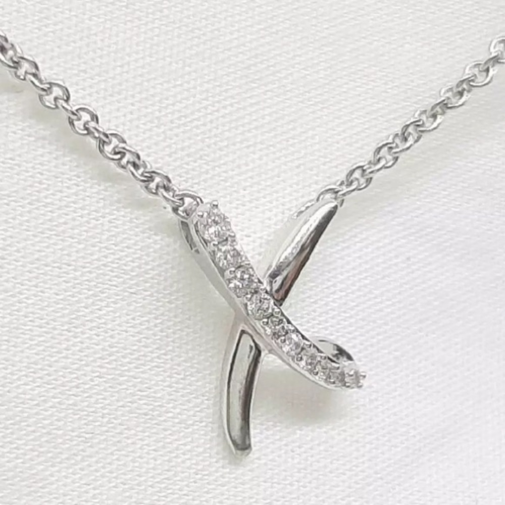 ❌❌❌SOLD❌❌❌ .22 CTW GENUINE DIAMOND HUGS (X) NECKLA - Picture 3 of 10